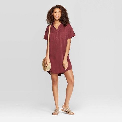 Women's Short Sleeve Collared At Knee Shirtdress - Universal Thread™ | Target