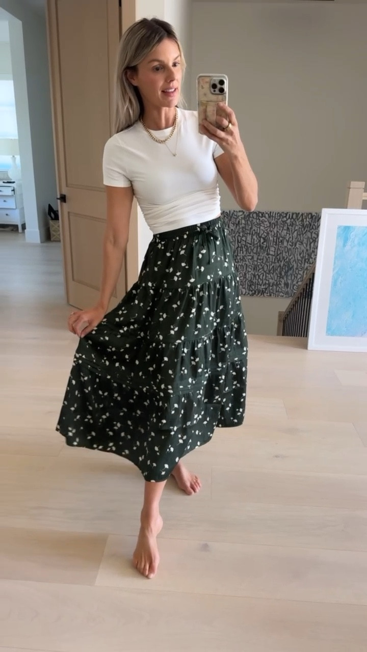 This $8 top from Walmart is super versatile and looks so cute with this skirt! Linking the cardigan I got to wear with this for cooler weather!

#LTKFindsUnder50 #LTKStyleTip #LTKSeasonal