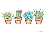 Succulents art print. Cactus watercolor painting. Botanical illustration. | Amazon (US)