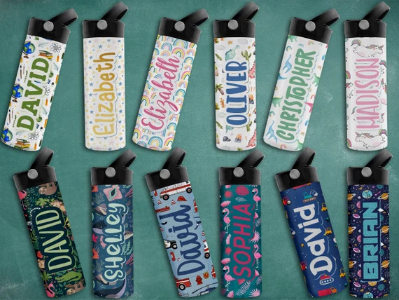 Personalized Water Bottle for Kids  2 Sizes 14 Design - Etsy | Etsy (US)