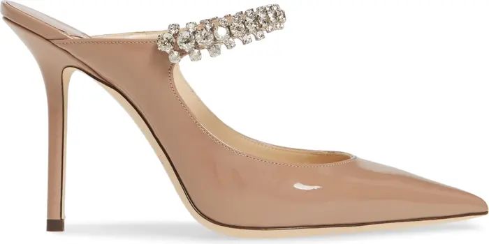 Jimmy Choo Bing Crystal Embellished Patent Mule | Nordstrom | Nordstrom