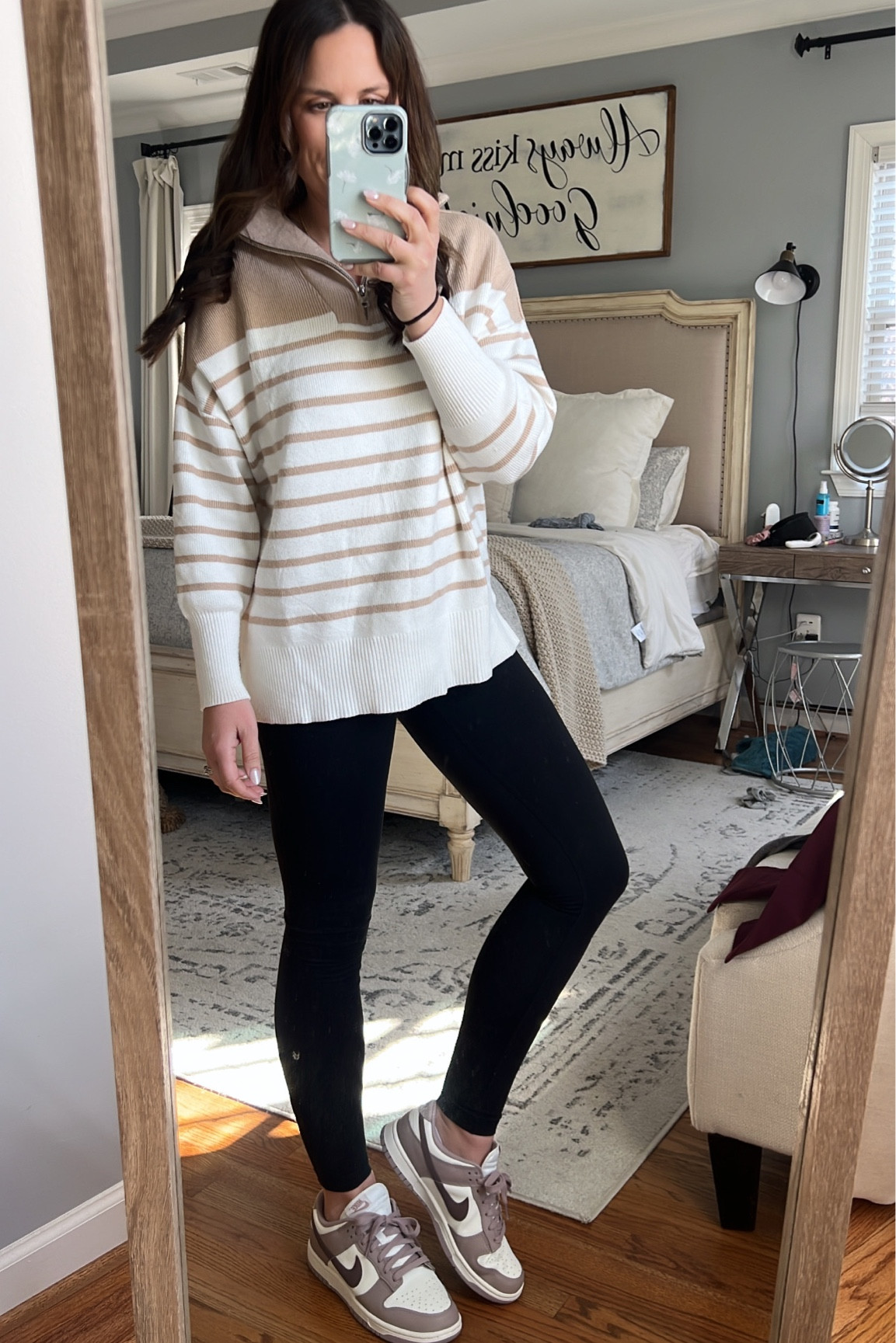 Amazon sweater perfect with my favorite amazon leggings! Small in both! 

New Nikes are the perfect color but still neutral to go with anything! Fits TTS No need to size up in this Nike style #amazon #amazonfashion #leggings #sweaters #nikes 

#LTKStyleTip #LTKHome #LTKFindsUnder50