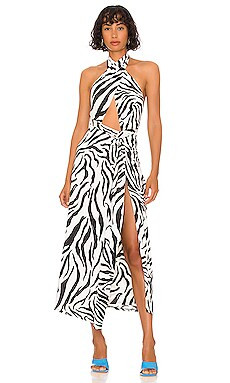 AFRM Avian Midi Dress in Blanc Zebra from Revolve.com | Revolve Clothing (Global)