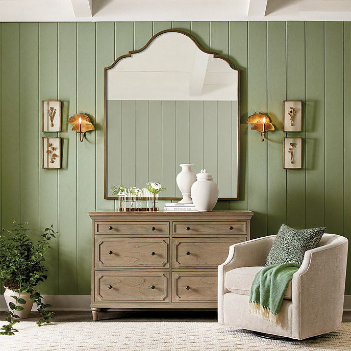 Charlize Antique Brass French Arched Wall Mirror Large | Ballard Designs, Inc.