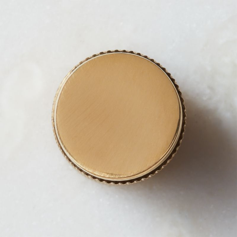 Nicolo Knurled Unlacquered Brass Knob 0.75" + Reviews | CB2 | CB2