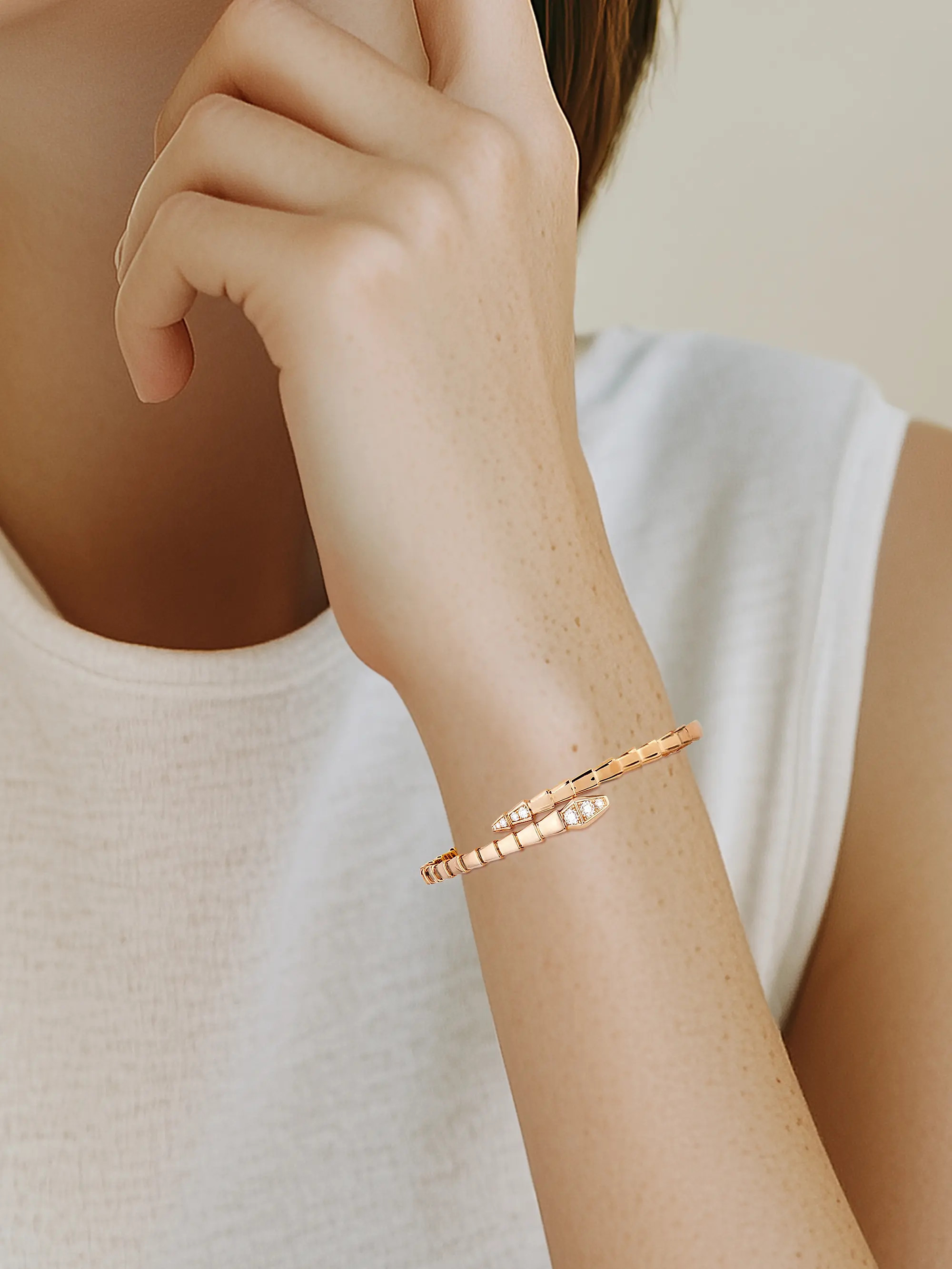 Serpenti Viper 18K Rose Gold & 0.047 TCW Pavè Diamond Bracelet | Saks Fifth Avenue
