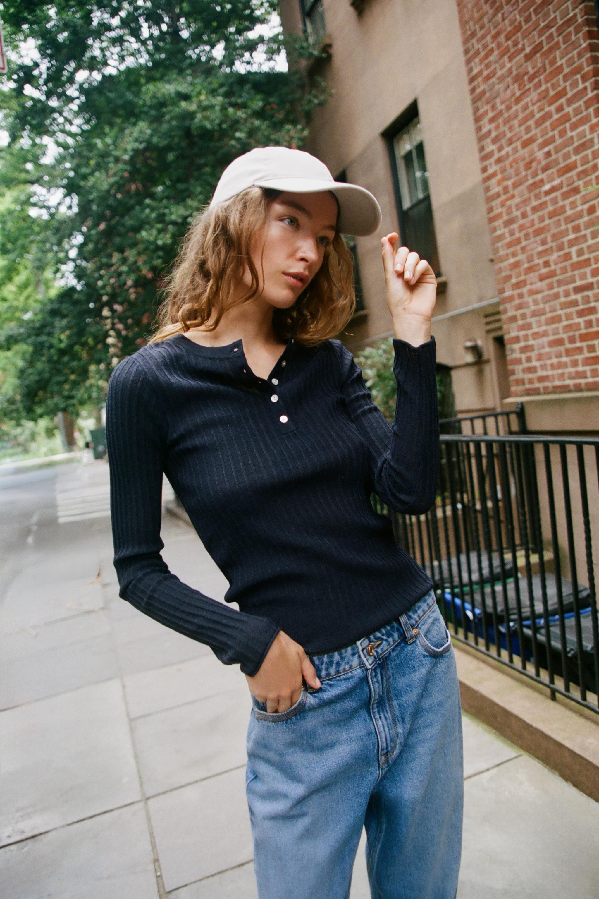 BUTTONED HENLEY T-SHIRT | Zara US
