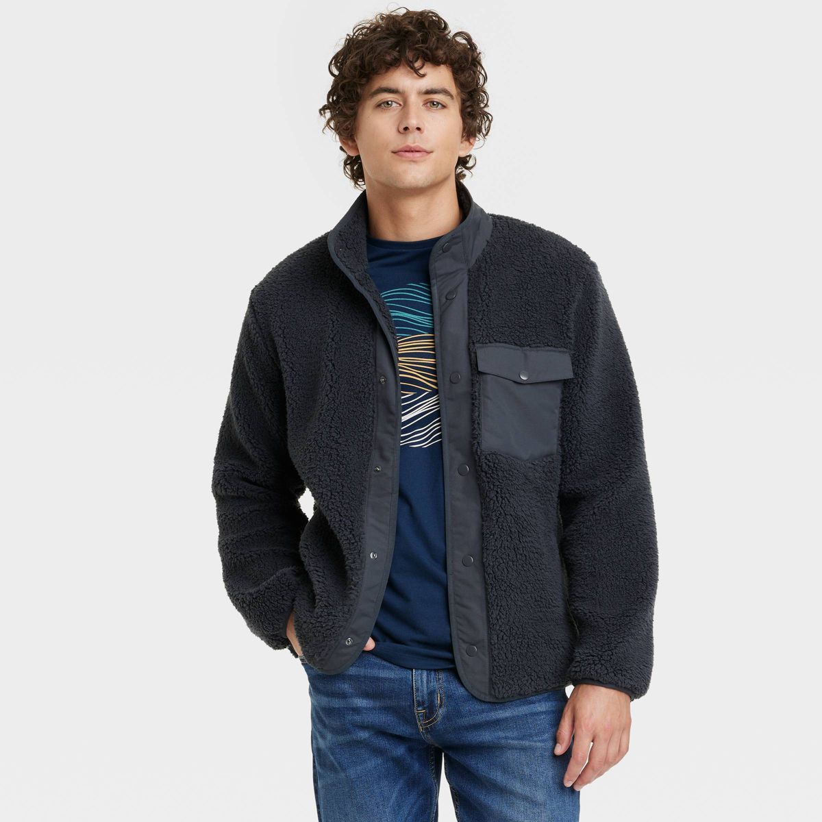 Men's High Pile Fleece Faux Fur Jacket - Goodfellow & Co™ | Target
