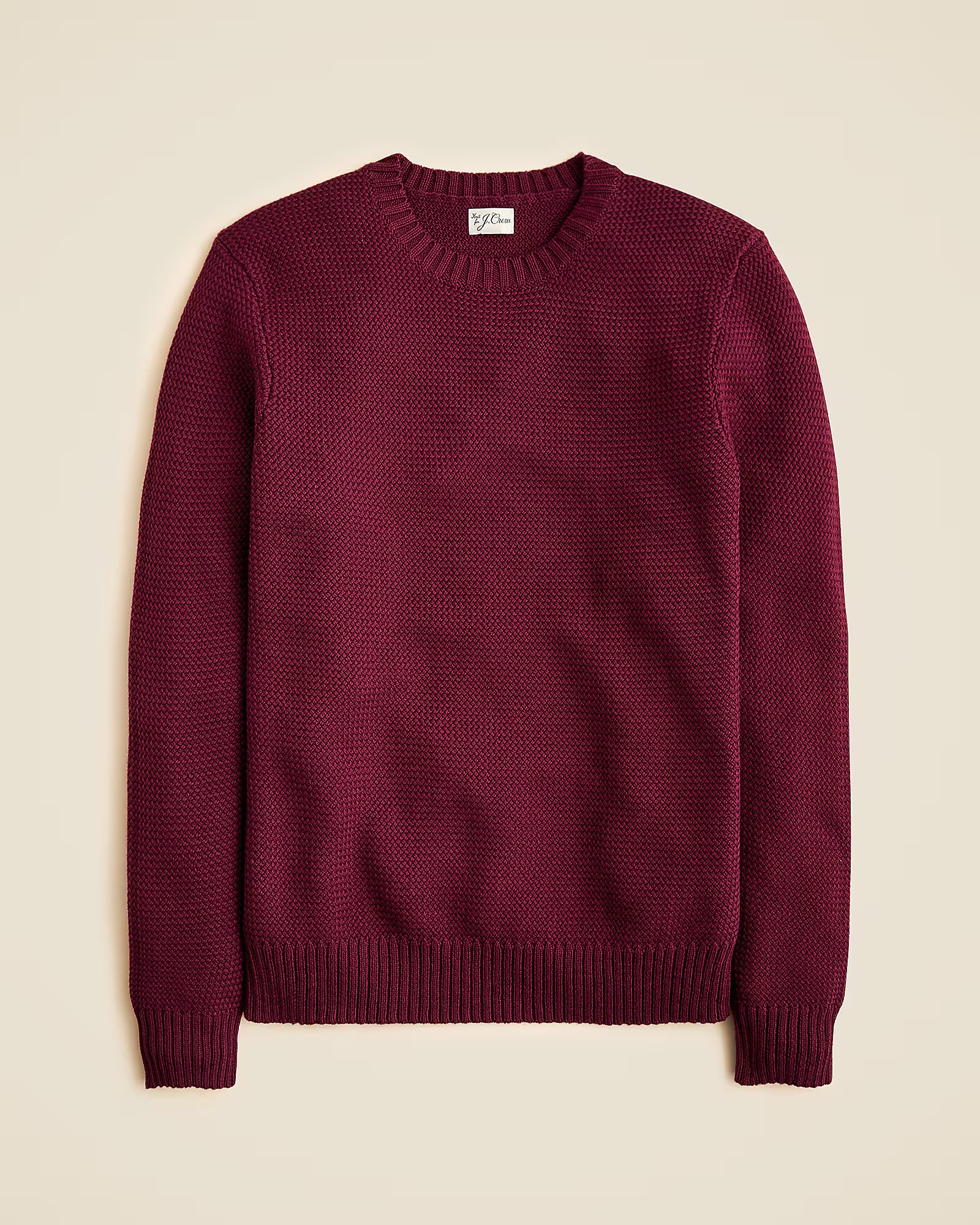 Basket-stitch cotton crewneck sweater | J. Crew US