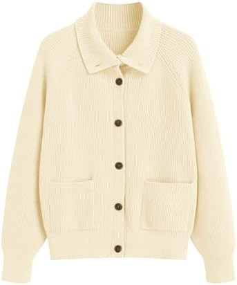 ZAFUL Women's Fall Chunky Cardigan Sweaters Trendy 2025 Mock Neck Button Down Long Sleeve Casual ... | Amazon (US)