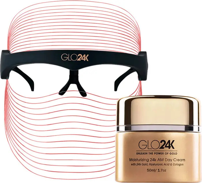 GLO24K UNLEASH THE POWER OF GOLD 7 Color LED Beauty Mask + Day Cream. | Nordstrom | Nordstrom