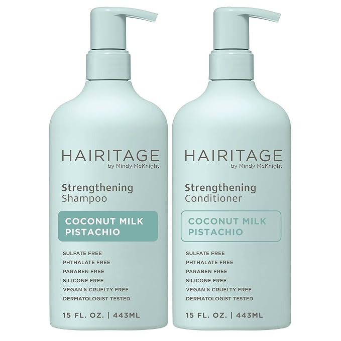 Hairitage Coconut Pistachio Strengthening Shampoo & Conditioner | Restoring for All Hair - Color ... | Amazon (US)