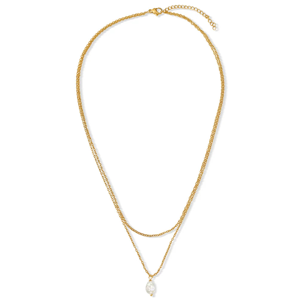 Jalen Double Chain Pearl Necklace | Ellie Vail Jewelry