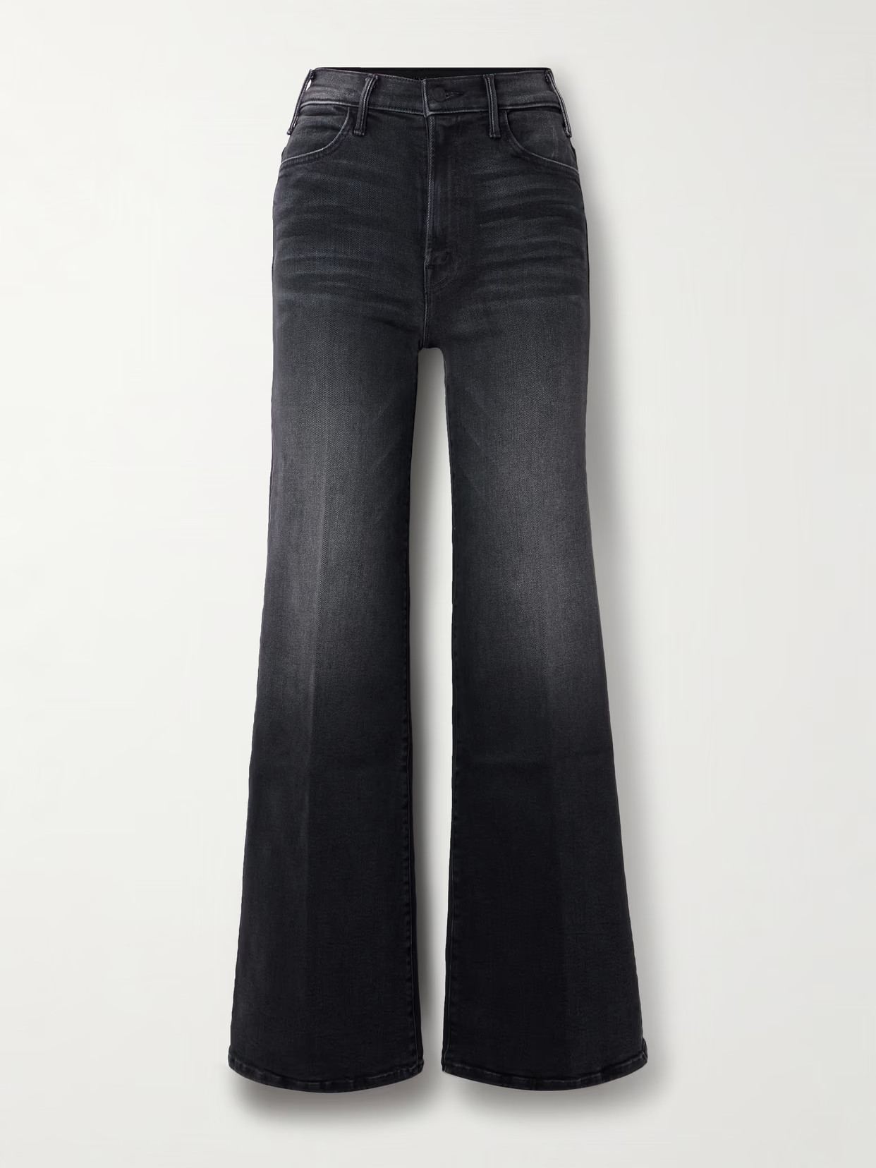 Mother - The Hustler Roller High-rise Flared Jeans - Black | NET-A-PORTER (US)