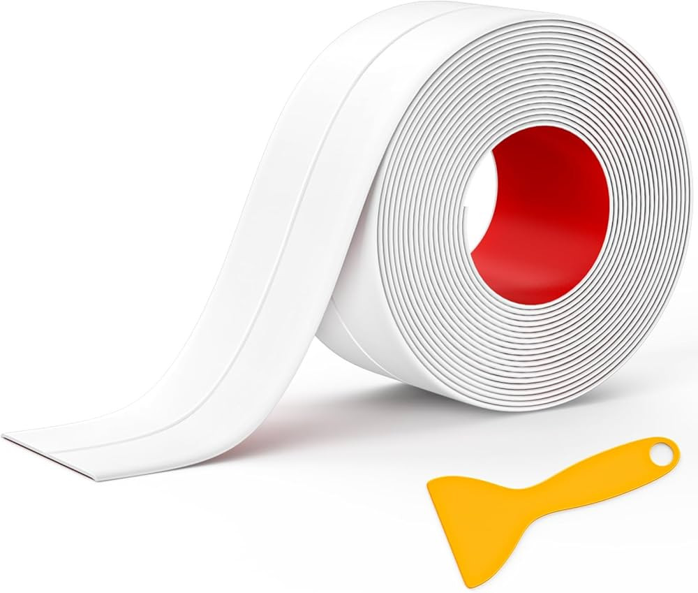 Mokani Caulk Tape Waterproof Self Adhesive, 1 Roll White Caulking Sealant Strip for Kitchen, Coun... | Amazon (US)