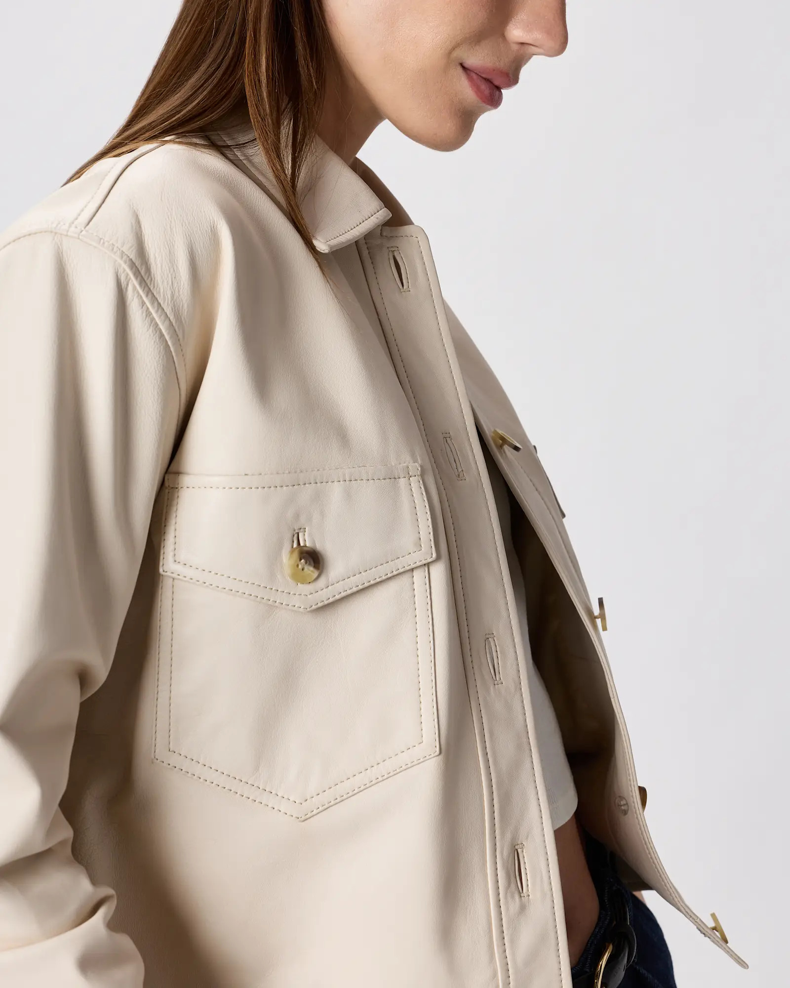 100% Leather Cropped Jacket | Quince