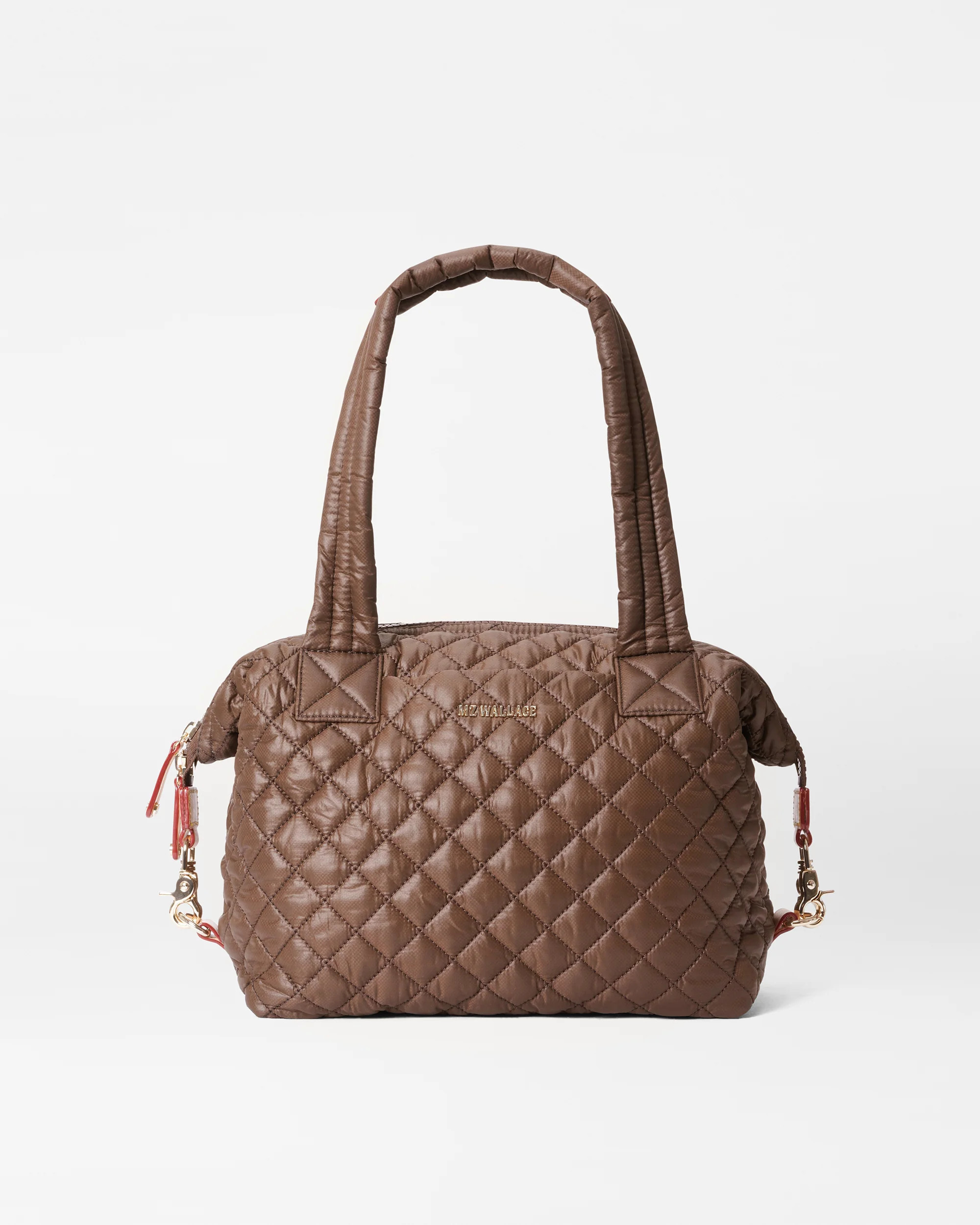 Deluxe Medium Sutton Nylon Shoulder Bag in Walnut| MZ Wallace | MZ Wallace