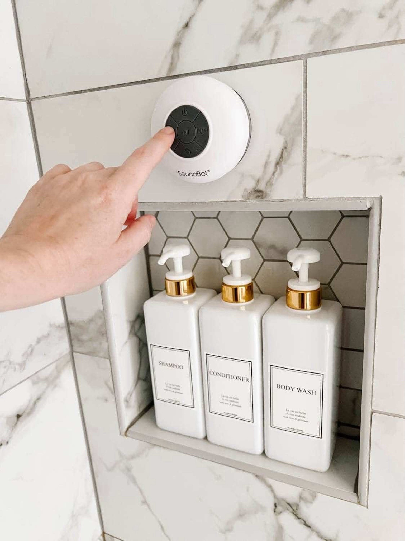 Elevate your primary or guest bathroom with our favorite Amazon finds! 

Bathroom decor, shampoo holder, waterproof speaker  



#LTKhome #LTKstyletip