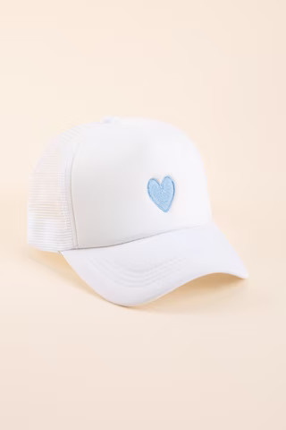 Nancy Embroidered Heart Trucker Hat | Francesca's