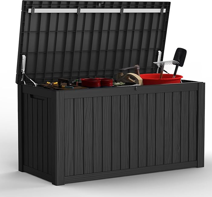 Outdoor Storage Box, Waterproof Deck Box, Outdoor Patio Storage Bin, Weatherproof (Black, 150 Gal... | Amazon (US)
