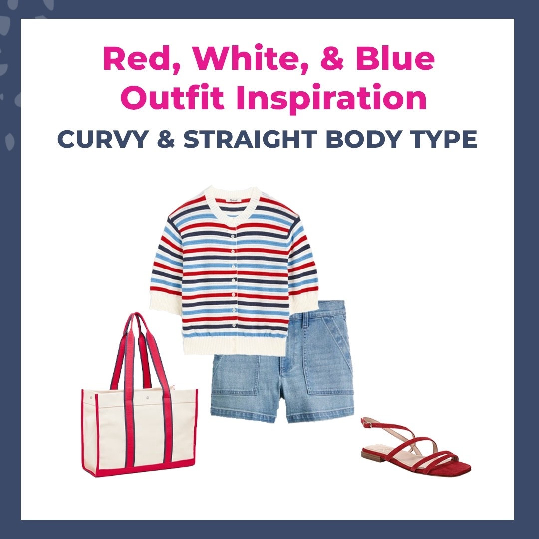 Americana Summer Outfit Idea ❤️🤍💙 
Perfect look esoecially for Curvy & Straight body types to show your patriotic style! 
 #4thofjuly

#LTKSeasonal #LTKOver40

#LTKSeasonal #LTKOver40