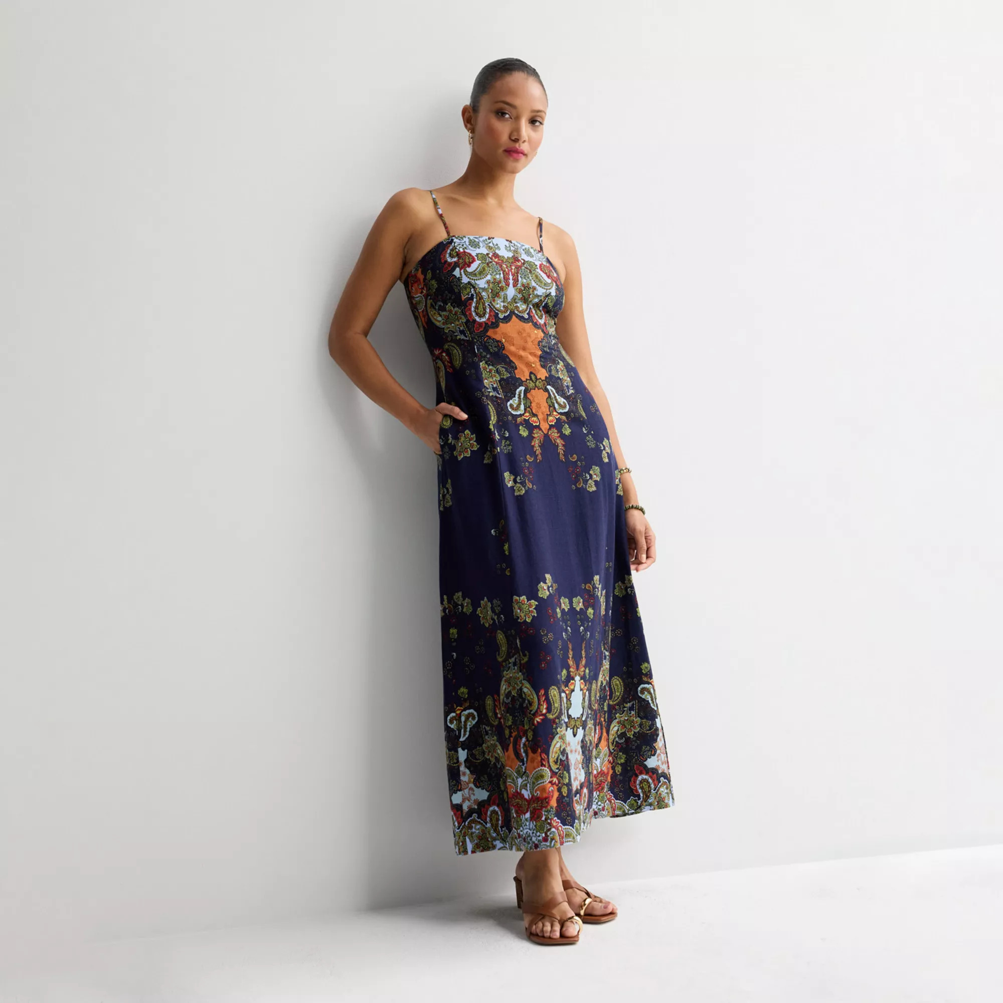 Women's MSK Square Neckline Maxi Dress with Straps | Kohl's