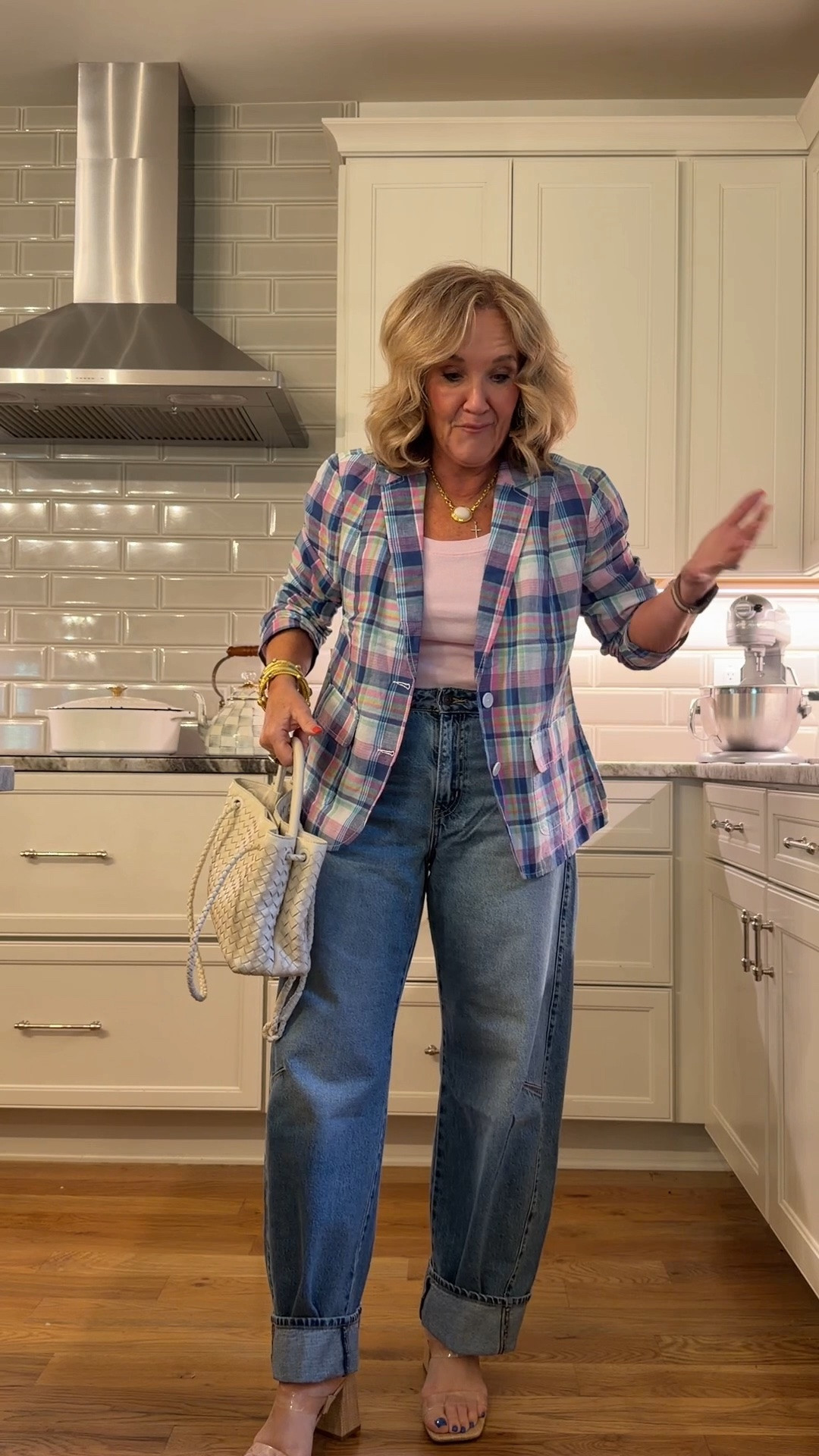 Jeans on sale!! 
Lightweight blazer size 10 petite 
Jeans size 29 I added the cuff bc they were too long l, going to link a couple other barrel jeans I love too 
Tank is fantastic size medium

#LTKSaleAlert #LTKOver40 #LTKPetite

#LTKSaleAlert #LTKootd