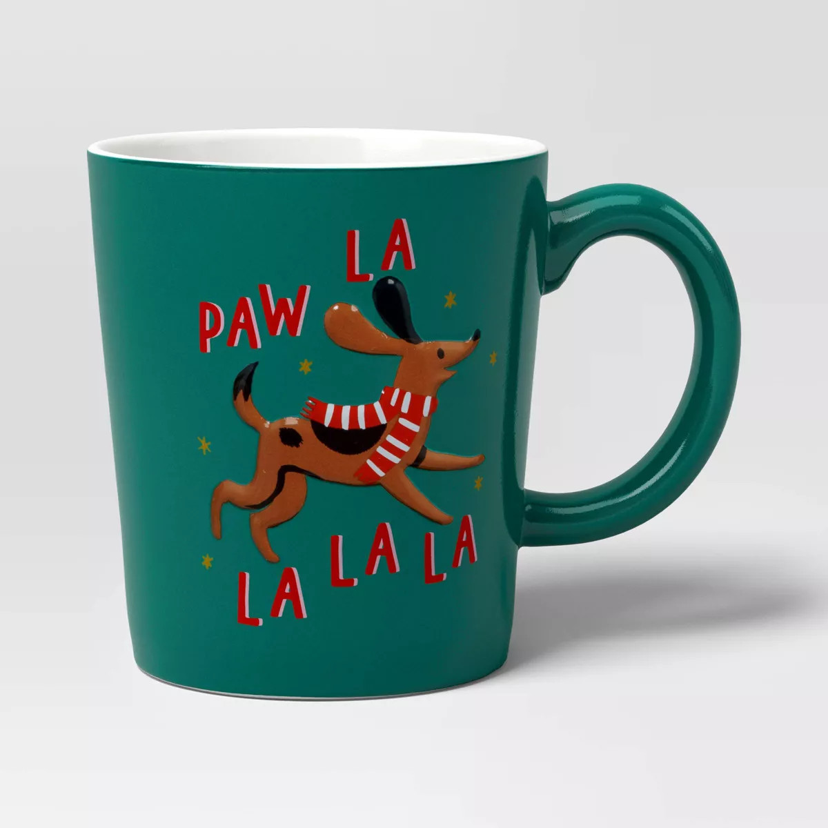16oz Christmas Stoneware Paw La la la Mug - Wondershop™ | Target