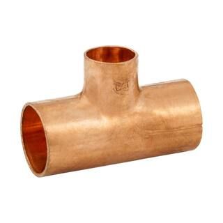 Everbilt 3/4 in. x 3/4 in. x 1/2 in. Copper Pressure Cup x Cup x Cup Reducing Tee Fitting W 04033... | The Home Depot