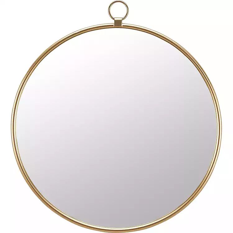 Round Gold Metal Mirror with Ring | Kirkland's Home
