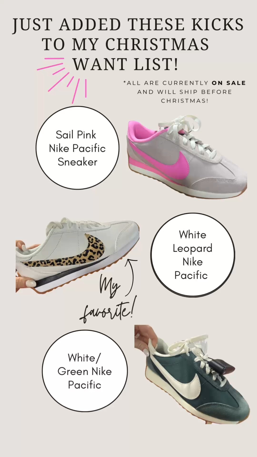 Just added to my Christmas want list 😍 Obsessing over these sneakers-ALL ON SALE! The white Nike icon link will take you to the pink and leopard ones:) 

Fit TTS even though I typically size down 1/2 size on all Nikes. 

#LTKSaleAlert #LTKActive #LTKGiftGuide