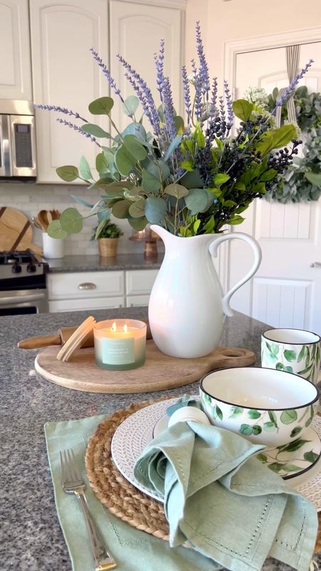 One of my must haves for spring decor is a white pitcher that doubles as a vase for floral arrangements!

Tip: Dress your kitchen up adding a few placings on tour kitchen island. 

#LTKhome #LTKSeasonal #LTKVideo