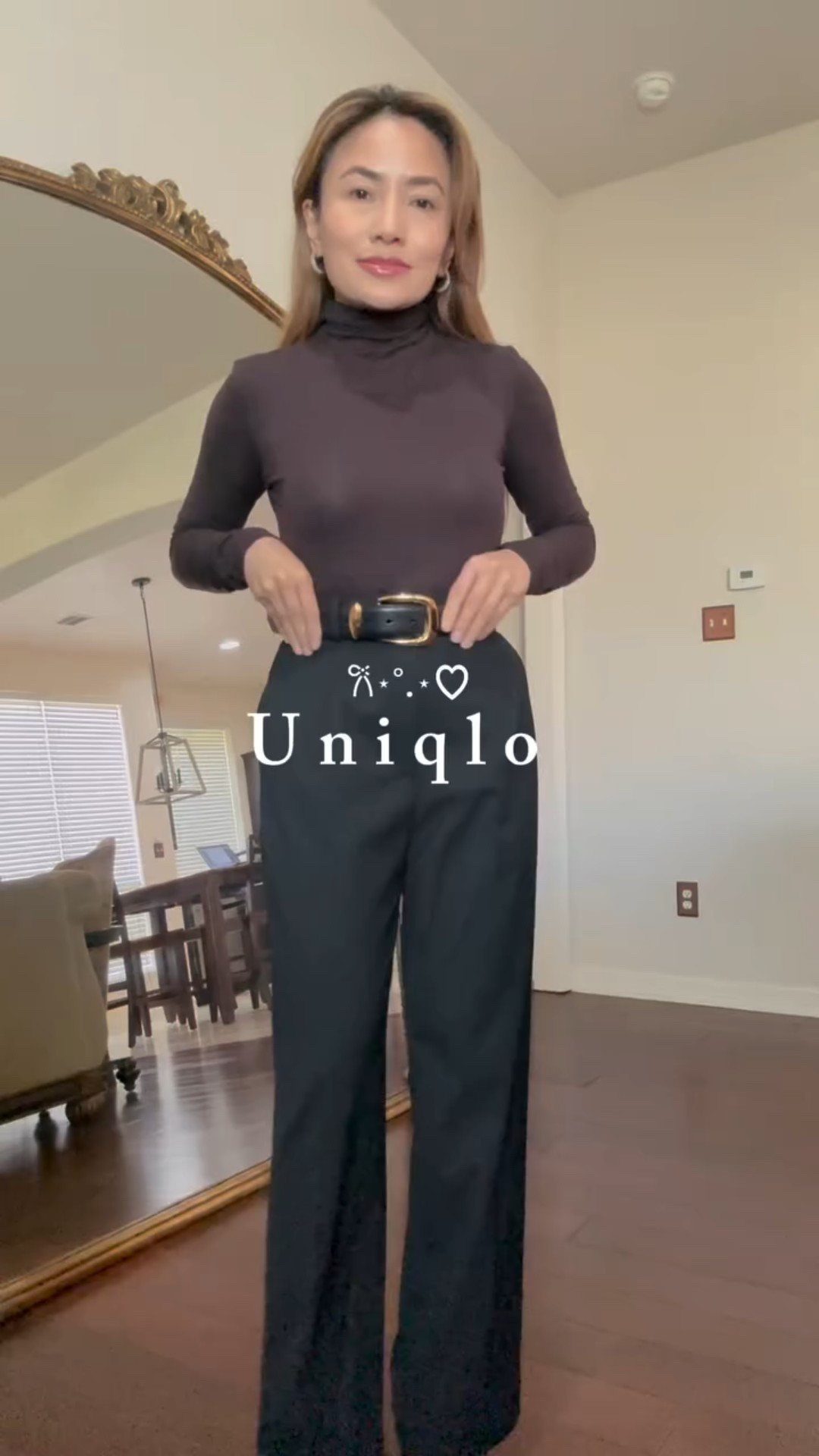 Polished without trying. My Easy Office Outfits formula that never fails. Tops & Pants @uniqlousa . 

𝒙𝒐, 𝑵𝒊𝒏𝒂 💋 #𝒎𝒚𝒑𝒆𝒕𝒊𝒕𝒆𝒕𝒉𝒆𝒐𝒓𝒚 

. ✦　　°　. 　●　　.　　˚　　　ﾟ　　　•　　　✦ 　　　 ‍　˚　　✦　　°　. 　●　　.　　˚　　　ﾟ　　　•　　　✦ 　　 ‍#ootd #grwm #outfitoftheday #outfitinspiration
#reelscreators❤️ #petitestyletips #ltkpetite #fashionreelcreator #petitebloggerstyle #waystowearit #getdresswithme  #minimaliststyledaily #chicstyling #falloutfitguide #quietluxurystyle #creatorsearchinsights #uniqlooutfitideas #whattowear #elevateyourstyle #styletips