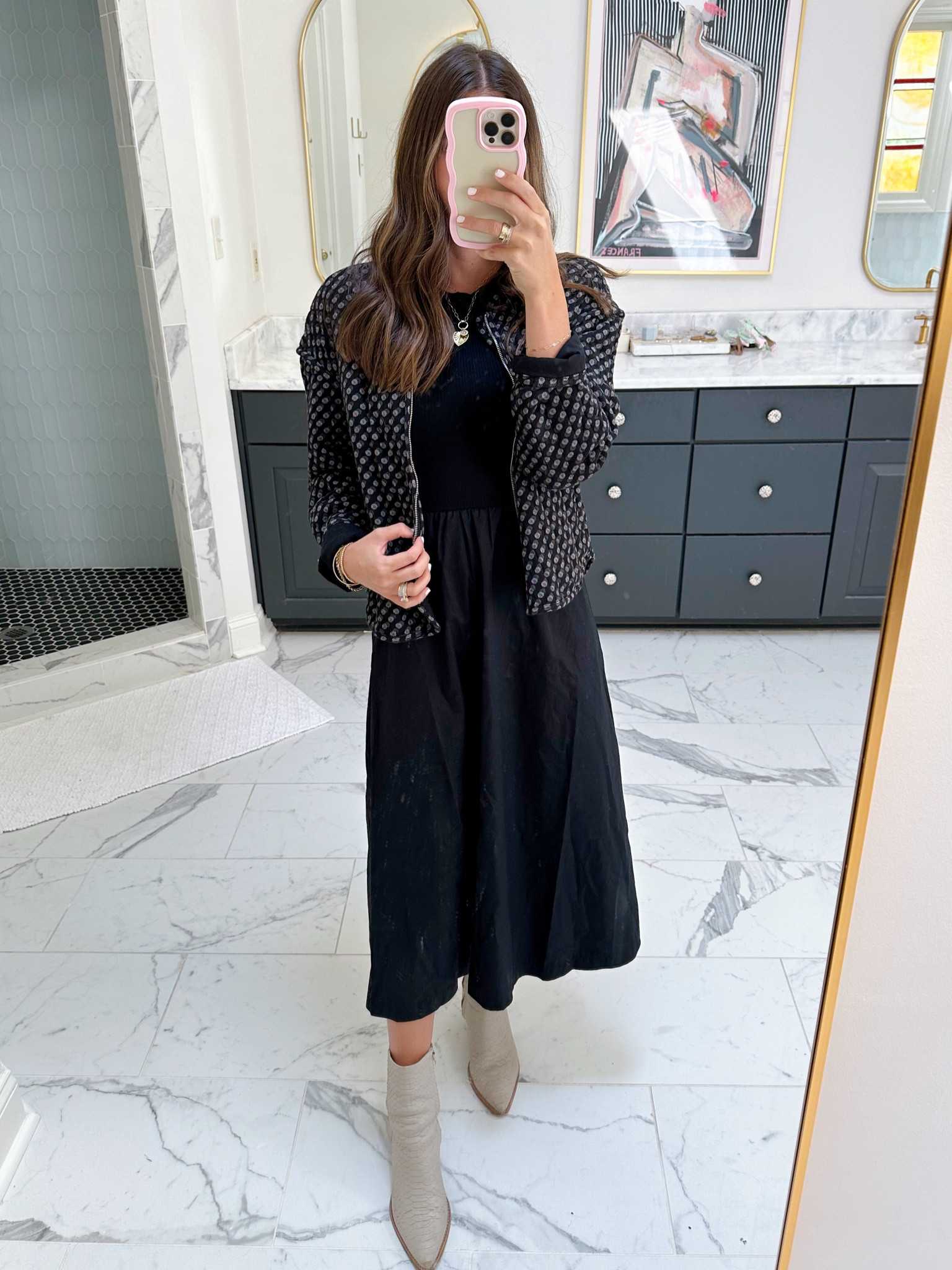 Fall outfit! Budget friendly quilted bomber jacket 