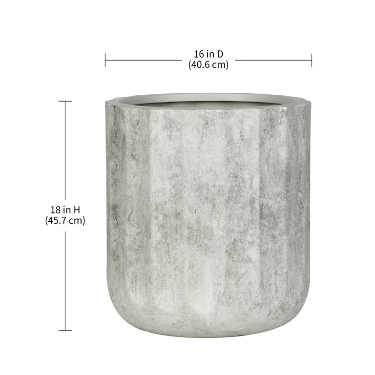 Better Homes & Gardens 16 inch Modern Gypsum Adler Planter with Drainage Hole | Walmart (US)