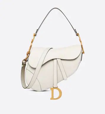 Saddle Bag with Strap Latte Grained Calfskin | DIOR | Dior Couture