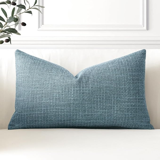 OTOSTAR Linen Throw Pillow Cover Set of 1 Decorative Lumbar Pillowcases Cushion Covers 16x24 Inch... | Amazon (US)