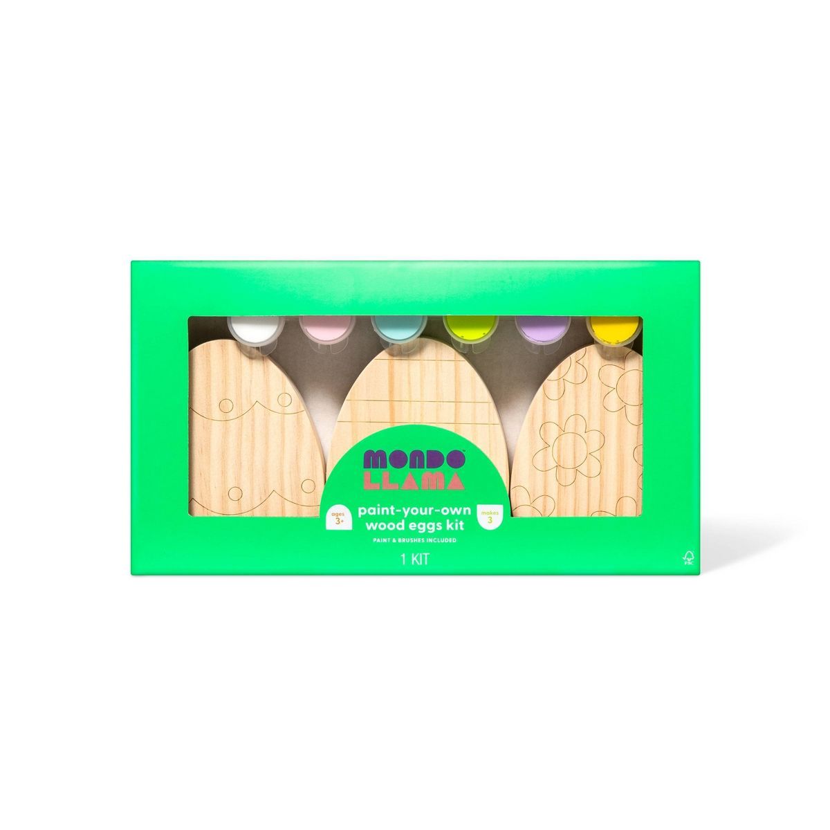 3pk Paint-Your-Own Easter Eggs Wood Kit - Mondo Llama™ | Target