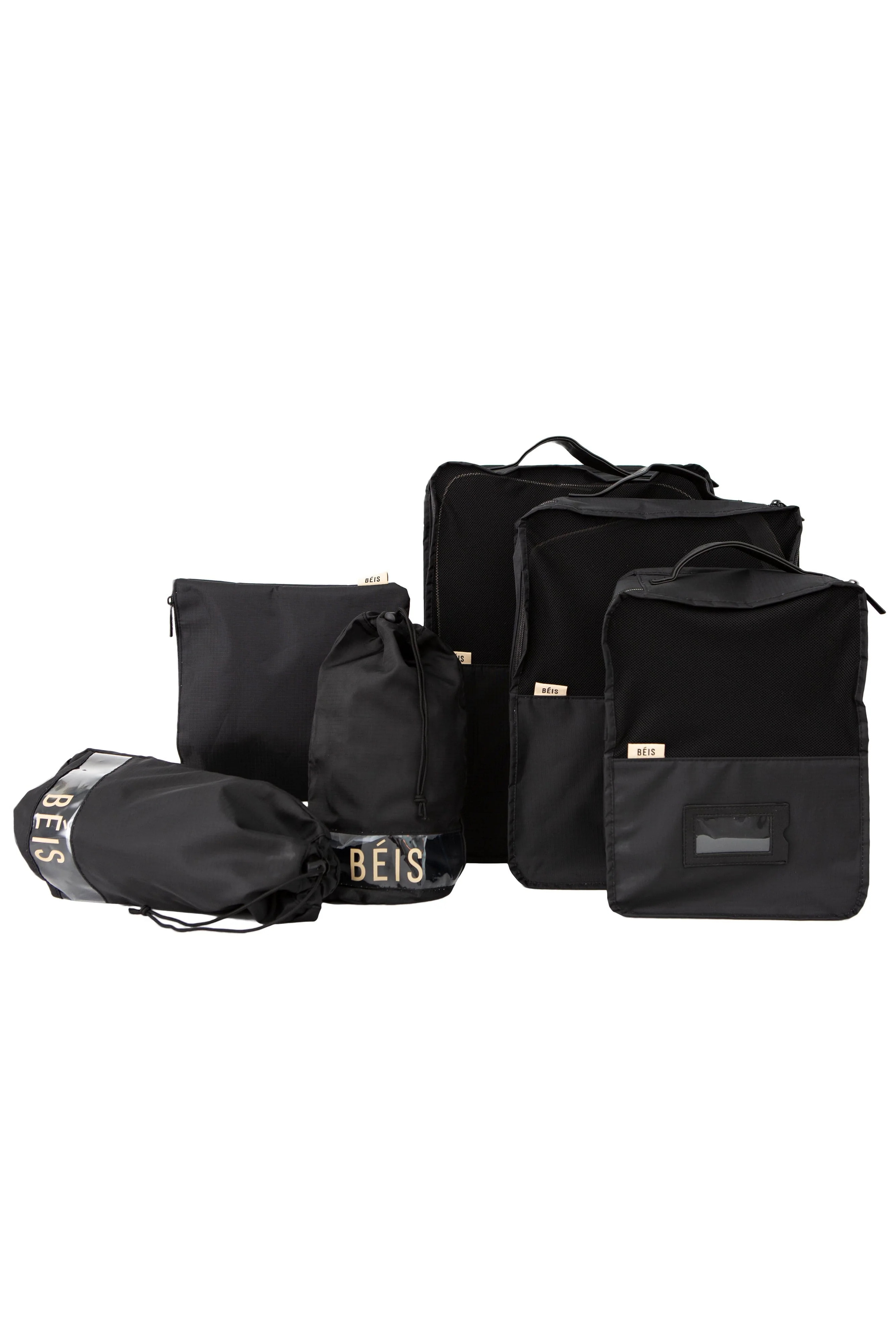 BÉIS 'The Packing Cubes' in Black - Travel Packing Cubes & Compression Packing Cubes | BÉIS Travel