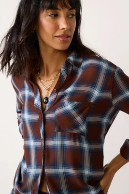 RAILS Women's Hunter Shirt, Size Medium, Espressoindigo Brown | Evereve