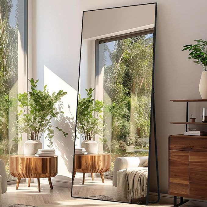 Black Mirror Full Length 71" x 30" Large Leaning Floor Mirror Bedroom Full Body Dressing Mirror f... | Amazon (US)