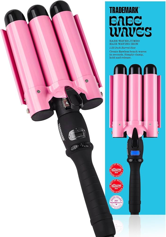 Trademark Beauty Three Barrel Hair Waver, Curling Iron, 1.25 Inch, Beach Waves, Adjustable Temper... | Amazon (US)