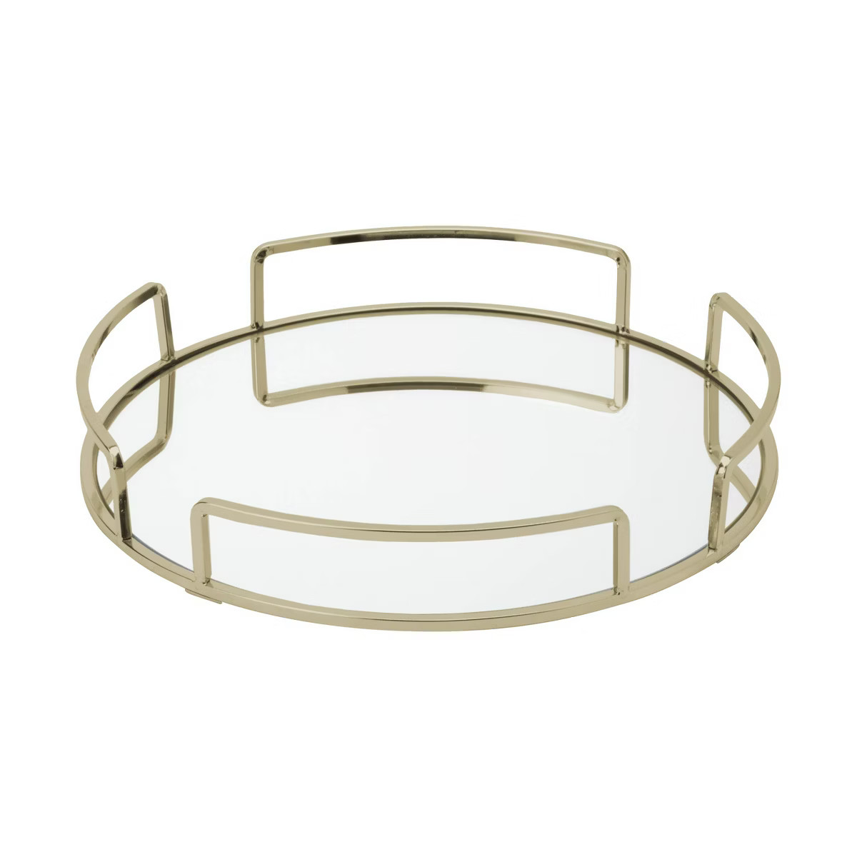 13"x13" Modern Round Vanity Mirror Tray Gold - Bath Bliss | Target