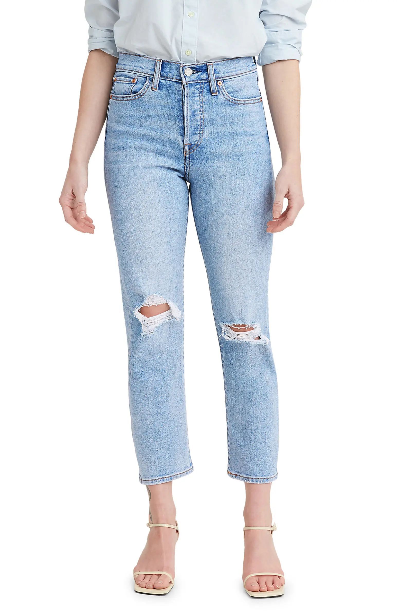 Wedgie Ripped Straight Leg Jeans | Nordstrom