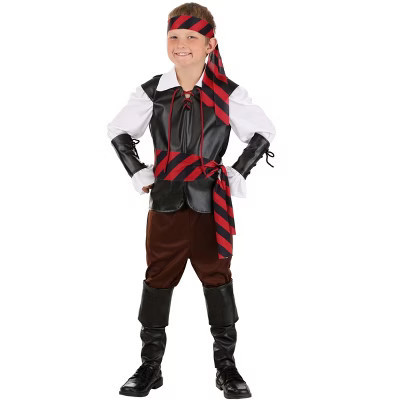 HalloweenCostumes.com Medium  Boy  Kid's Budget Pirate Costume, Black/White/Brown | Target