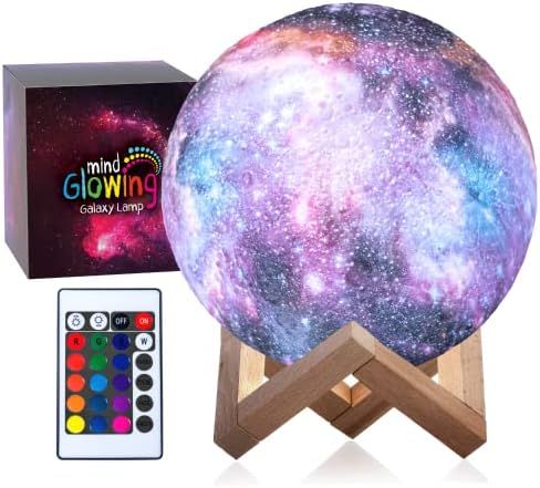 Mind-glowing 3D Galaxy Moon Lamp - Cool Night Light for Kids Bedrooms - 16 Colors, Touch/Remote C... | Amazon (US)