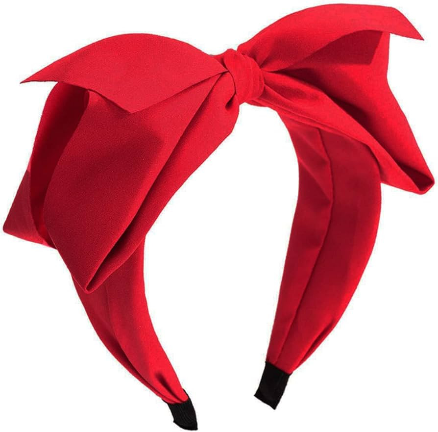 Red Big Bow Headbands for Women Bowknot Headbands Cute Red headbands (Red-a) | Amazon (US)