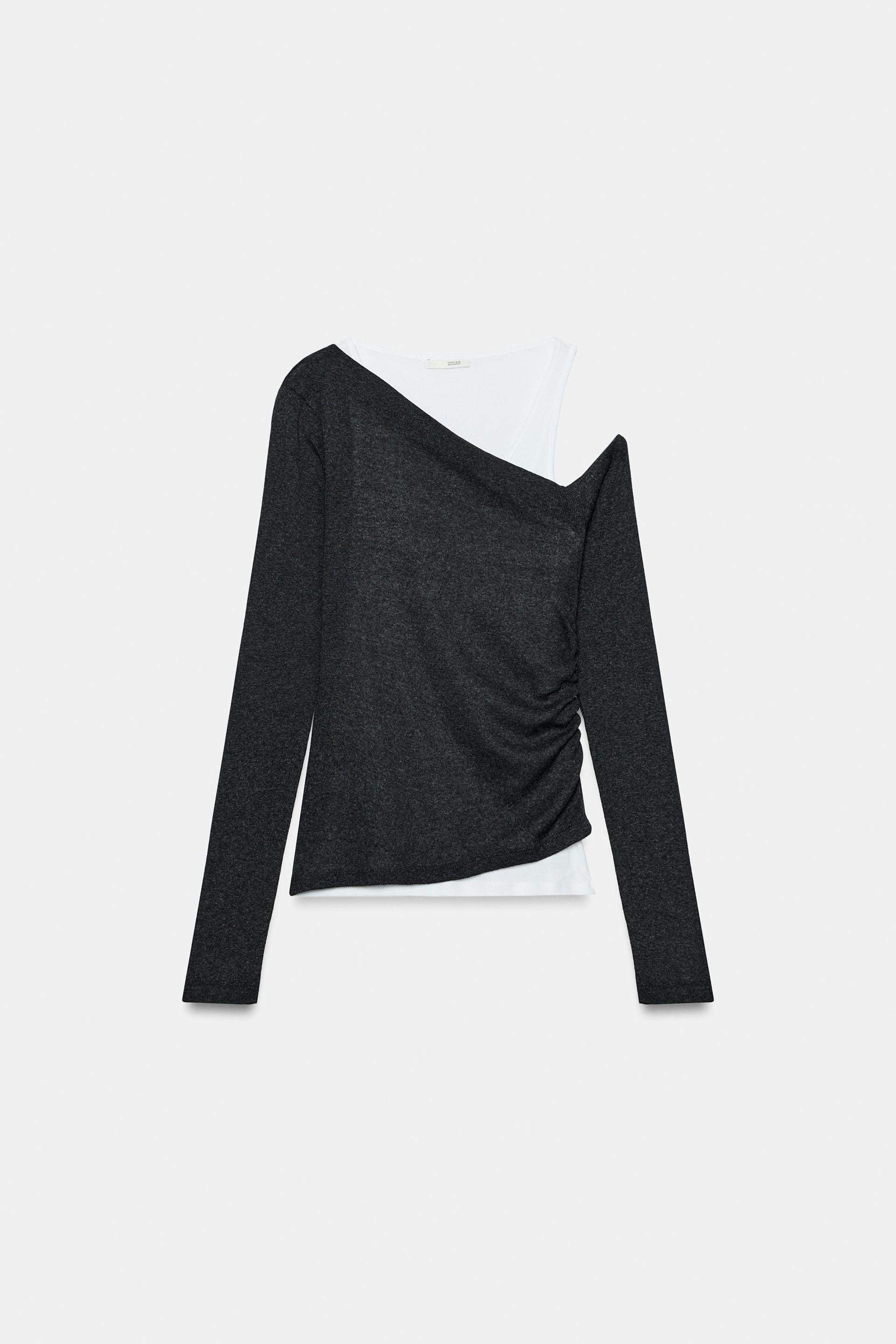 DOUBLE DRAPED TOP | Zara UK
