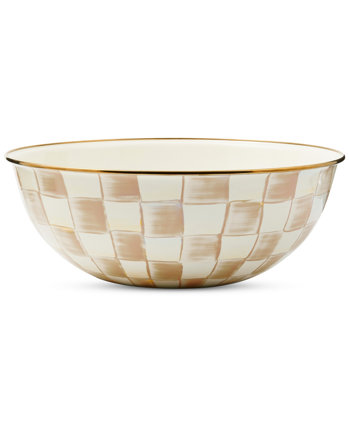Mackenzie-Childs Mocha Check Extra Large Everyday Bowl, 192-oz. - Mocha | Macy's