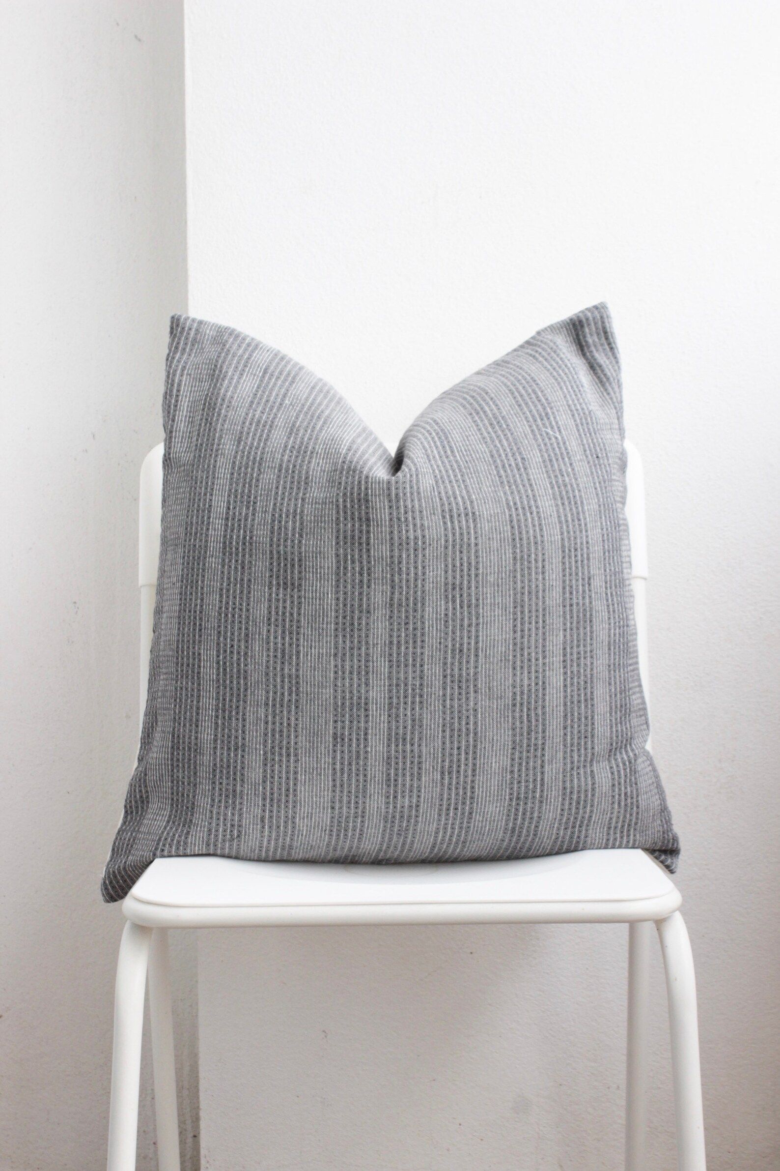 Grey Striped Pillow Cover | Etsy | Etsy (US)